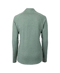 Cutter & Buck Women's Heather Green Notre Dame Fighting Irish Alumni Adapt Eco Knit Full-Zip Jacket