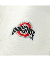 ZooZatz Women's Cream Ohio State Buckeyes Striped Knit Button-Up Cardigan