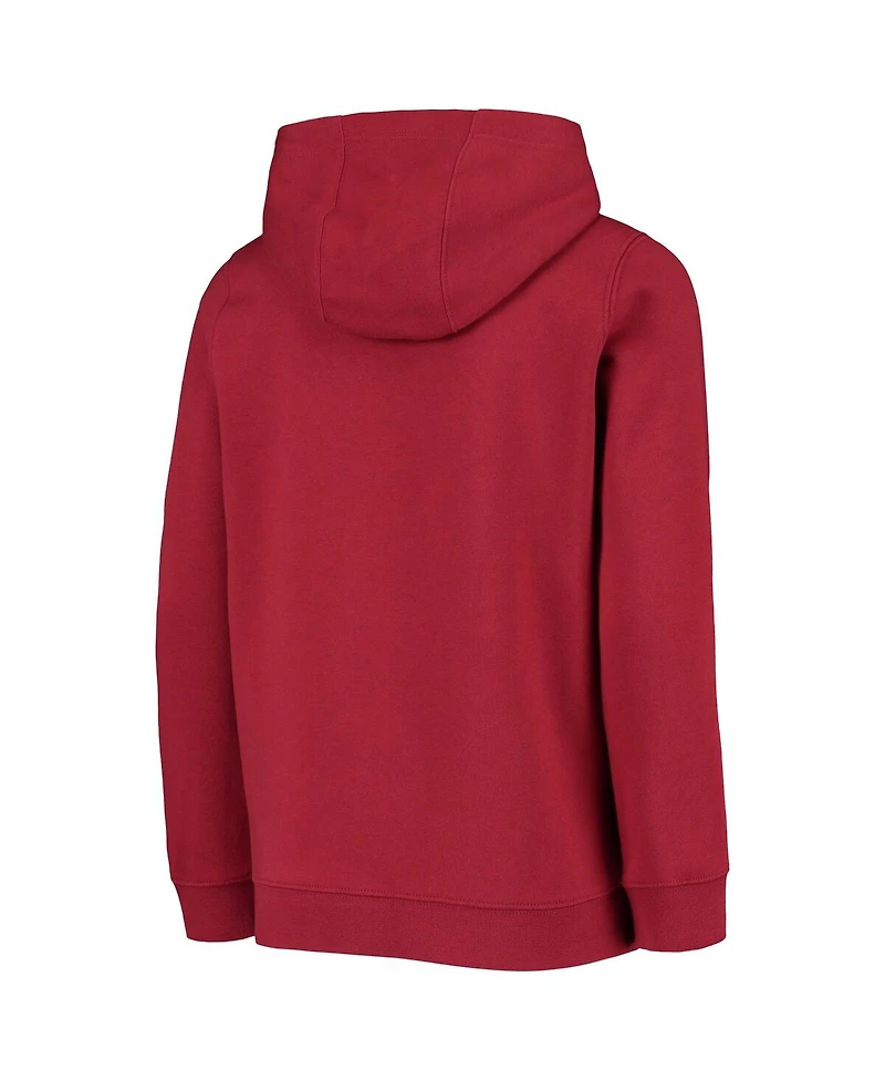 Nike Big Boys and Girls Cardinal Arkansas Razorbacks Stadium Club Fleece Pullover Hoodie