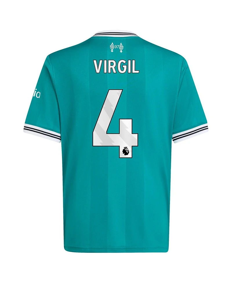 Adidas Big Boys and Girls Virgil van Dijk Green Liverpool 2025/26 Third Replica Player Jersey