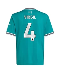 Adidas Big Boys and Girls Virgil van Dijk Green Liverpool 2025/26 Third Replica Player Jersey