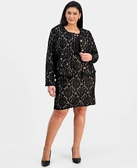 Tahari Asl Plus Bonded-Lace Jacket