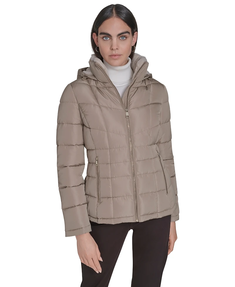Calvin Klein Women's Stand Collar Lined Puffer Jacket