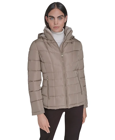 Calvin Klein Women's Stand Collar Lined Puffer Jacket