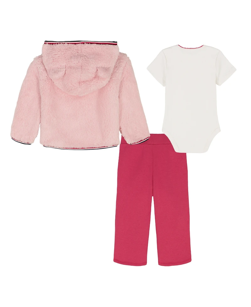 Tommy Hilfiger Baby Girls Jacket, Bodysuit and Pants, 3-Piece Set