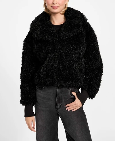 Guess Women's Flavie Crop Long-Sleeves Jacket