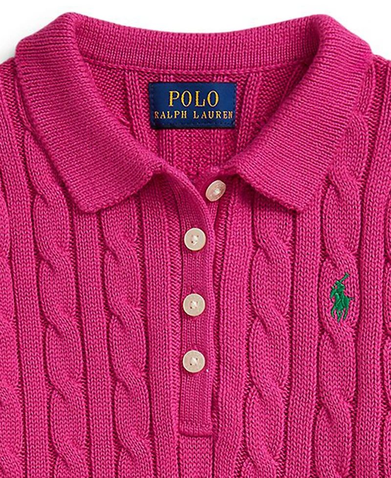 Polo Ralph Lauren Girls 2T-6X Cable Short-Sleeve Sweater Dress