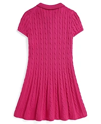 Polo Ralph Lauren Girls 7-16 Cable-Knit Short-Sleeve Sweater Dress