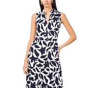 Msk Women's Sleeveless V-Neck Tiered Maxi Dress