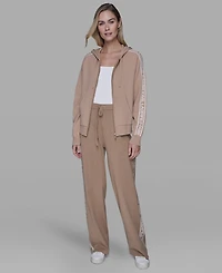 Karl Lagerfeld Paris Petite Hooded Zip-Front Sweatshirt