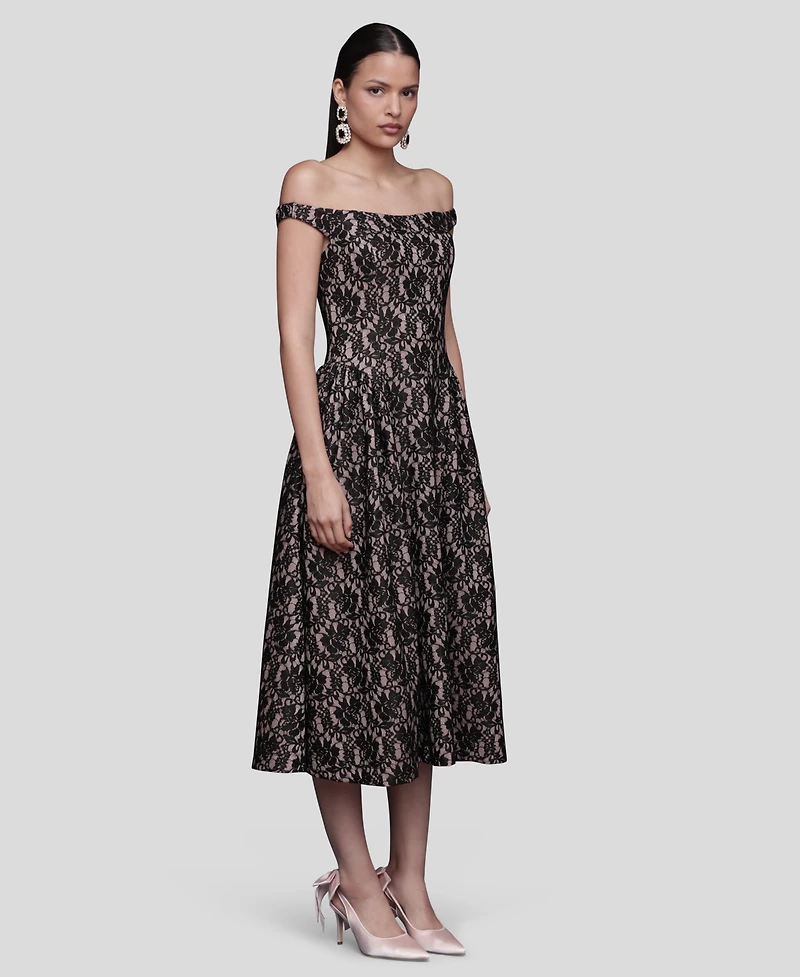 Avec Les Filles Women's Sleeveless Off the Shoulder Dress