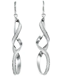 Macy's Glitter Twisted Teardrop 2-Pc. Dangle Earrings Set in Sterling Silver