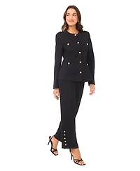 CeCe Women's Long Sleeve Knit Button Epaulets Blazer