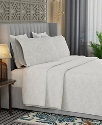 Color Sense Brushed Cool Crisp Percale Printed 3-Pc. Sheet Set, Twin Xl