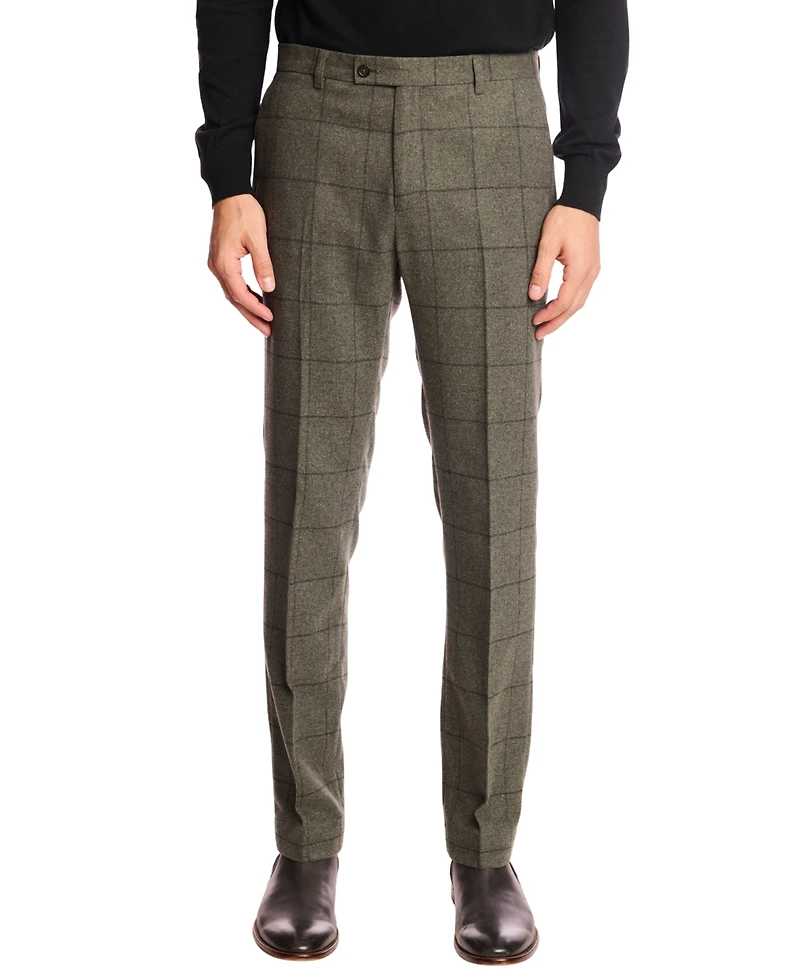 Paisley & Gray Men's Downing Slim-Fit Sage Windowpane Pants