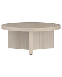 Hudson & Canal Holm 36" Wood Wide Round Coffee Table