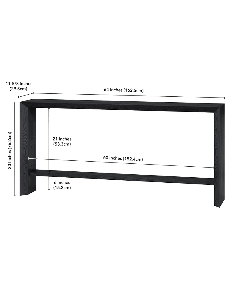 Hudson & Canal Osman 64" Wood Wide Rectangular Console Table