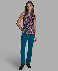 Bcbg Women's Sleeveless Ruffle Front Top