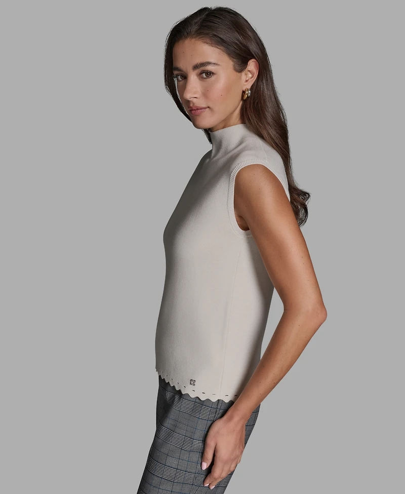 Bcbg Women's Sleeveless Mock Neck Knit Top