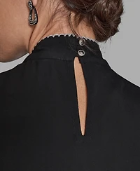 Bcbg Women's Long-Sleeve Tie Neck Top