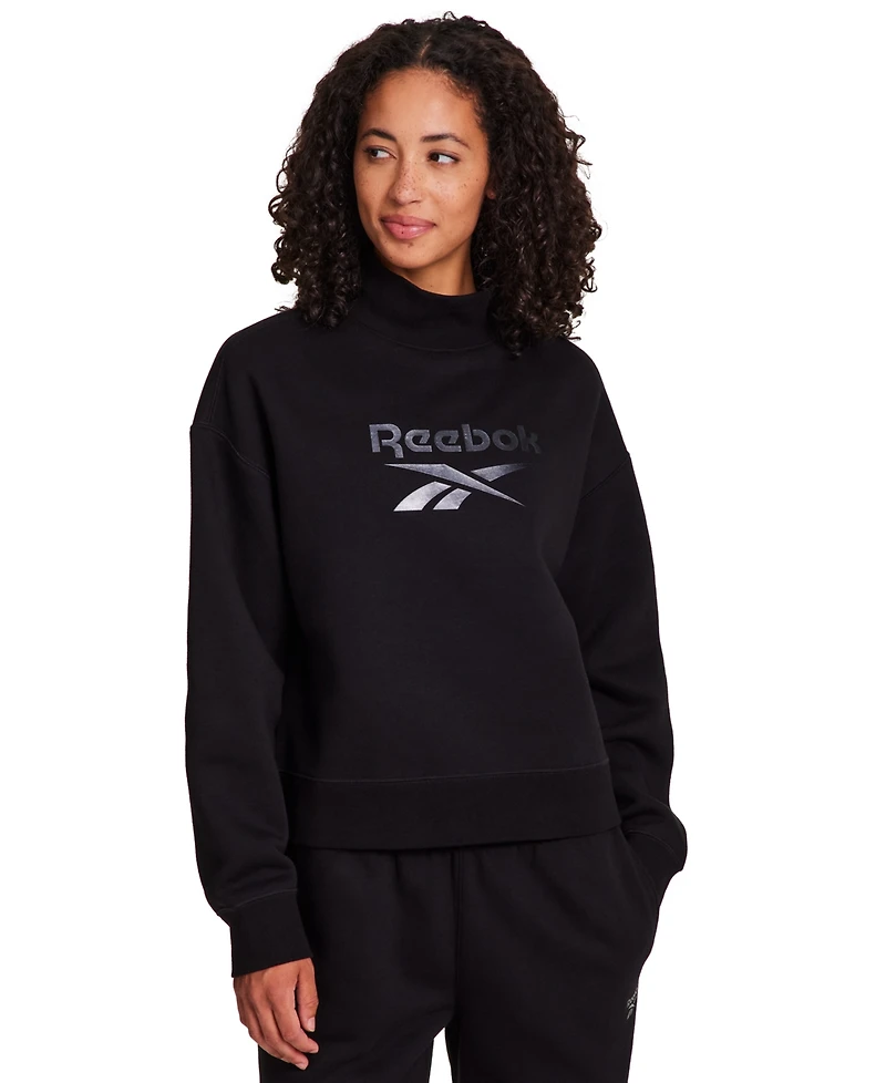 Reebok Women's Medium Vector Mock Neck Sweatshirt