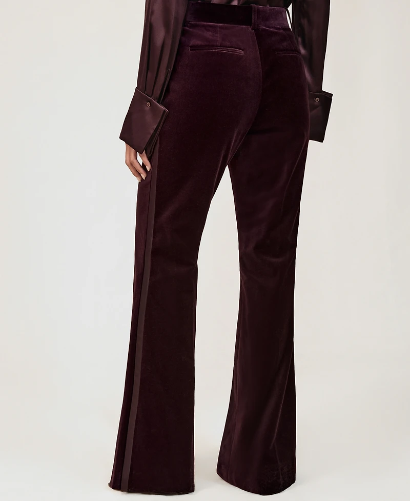 Reiss Women's Elia Cotton Velvet Tuxedo-Stripe Pants