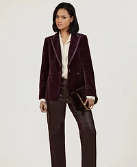Reiss Women's Elia Velvet Single-Breasted Suit Blazer