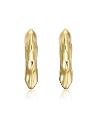 Twisted Open Hoop Earrings White Gold Plated or 14K