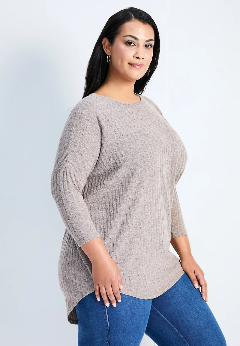 Avenue Women's Plus Kym Rib Hacci Tunic
