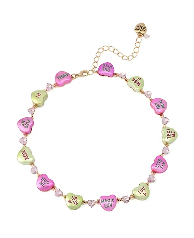 Betsey Johnson Faux Stone Sweetheart Collar Necklace