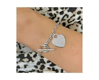 The Lovery Gold Heart Toggle Bracelet 14K White Gold