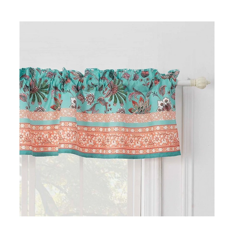 Barefoot Bungalow Audrey Window Valance Turquoise 84in x 16in + 2in by Barefoot Bungalow
