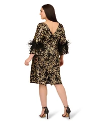 Adrianna Papell Plus Sequin Embroidered Cocktail Dress