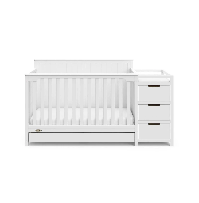 Graco Hadley 5-in-1 Convertible Crib and Changer with Drawer (White)