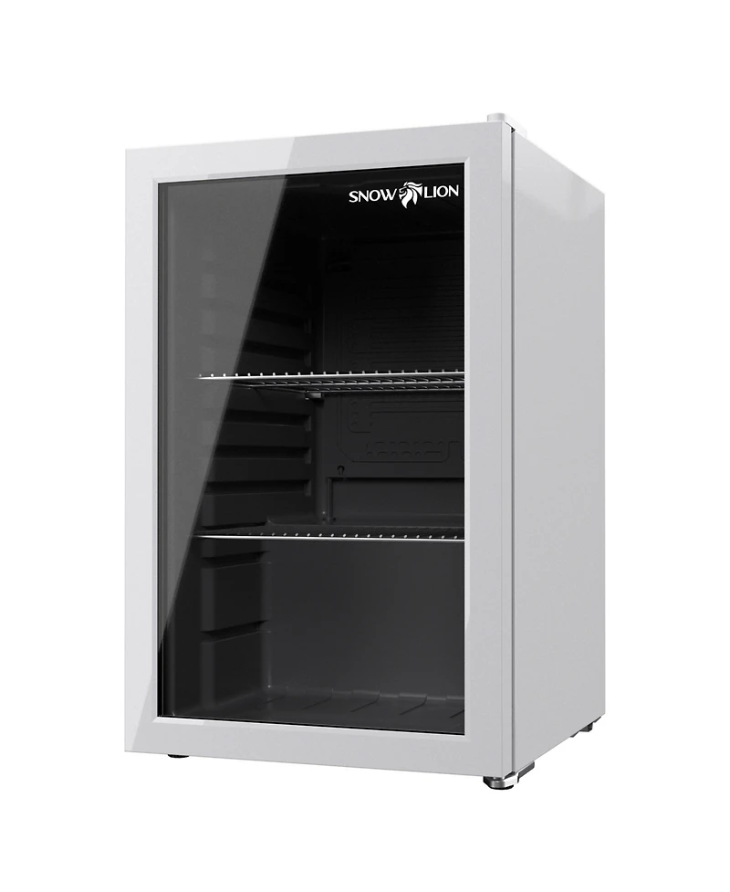 Premium 69 L Beverage Refrigerator 2.4 Cu. Ft. Freestanding Mini Fridge With Glass Door in White