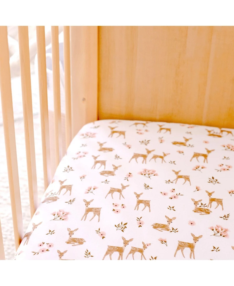 Living Textiles Cotton Jersey Fitted Sheet - Dusty Rose