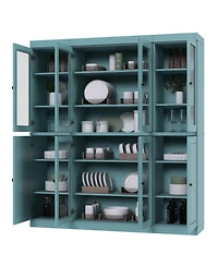 Palace Imports 100% Solid Wood 65" Pantry China Cabinet with Raised Panel
