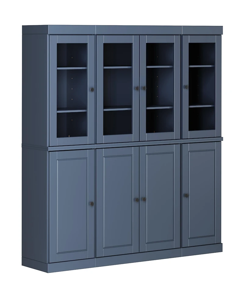 Palace Imports 100% Solid Wood 65" Pantry China Cabinet with Raised Panel, Clear Glass Doors & Adjustable Shelves