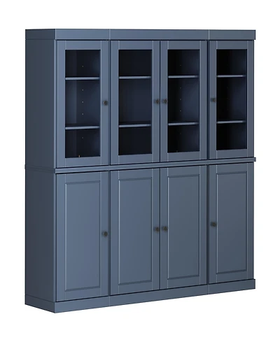 Palace Imports 100% Solid Wood 65" Pantry China Cabinet with Raised Panel, Clear Glass Doors & Adjustable Shelves