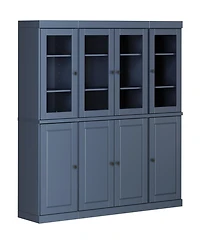 Palace Imports 100% Solid Wood 65" Pantry China Cabinet with Raised Panel, Clear Glass Doors & Adjustable Shelves