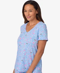 Cuddl Duds Women's Short Sleeve Cropped Pj Set