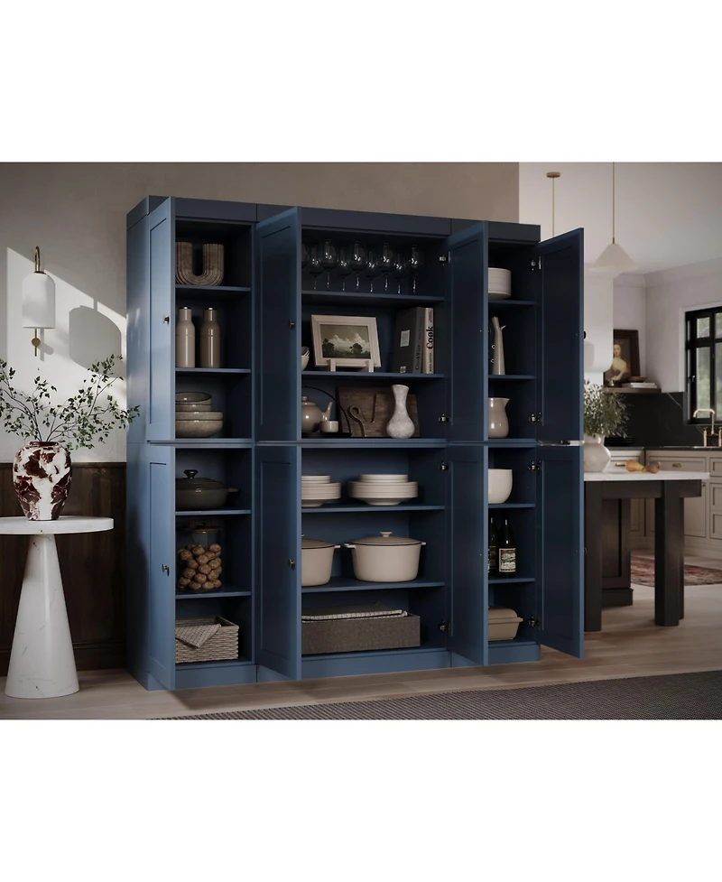 Palace Imports 100% Solid Wood 65" Pantry Cabinet with Shaker Doors & Adjustable Shelves