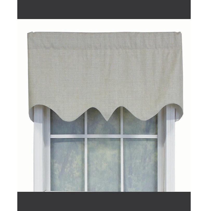 Rlf Home R-Crosby Essential Solid Color Fabric Printed Regal Valance 3" Rod Pocket 50" x 17" Sand
