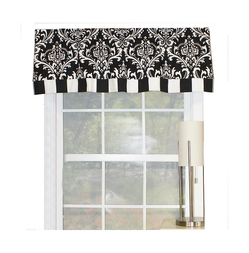 Ozbourne Style Banded 3" Rod Pocket Valance 50" x 16" Black by Rlf Home