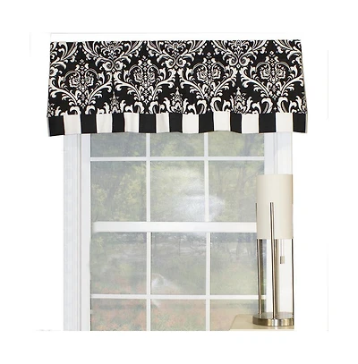 Ozbourne Style Banded 3" Rod Pocket Valance 50" x 16" Black by Rlf Home