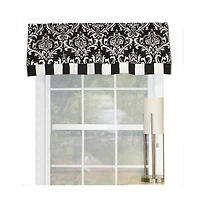 Ozbourne Style Banded 3" Rod Pocket Valance 50" x 16" Black by Rlf Home