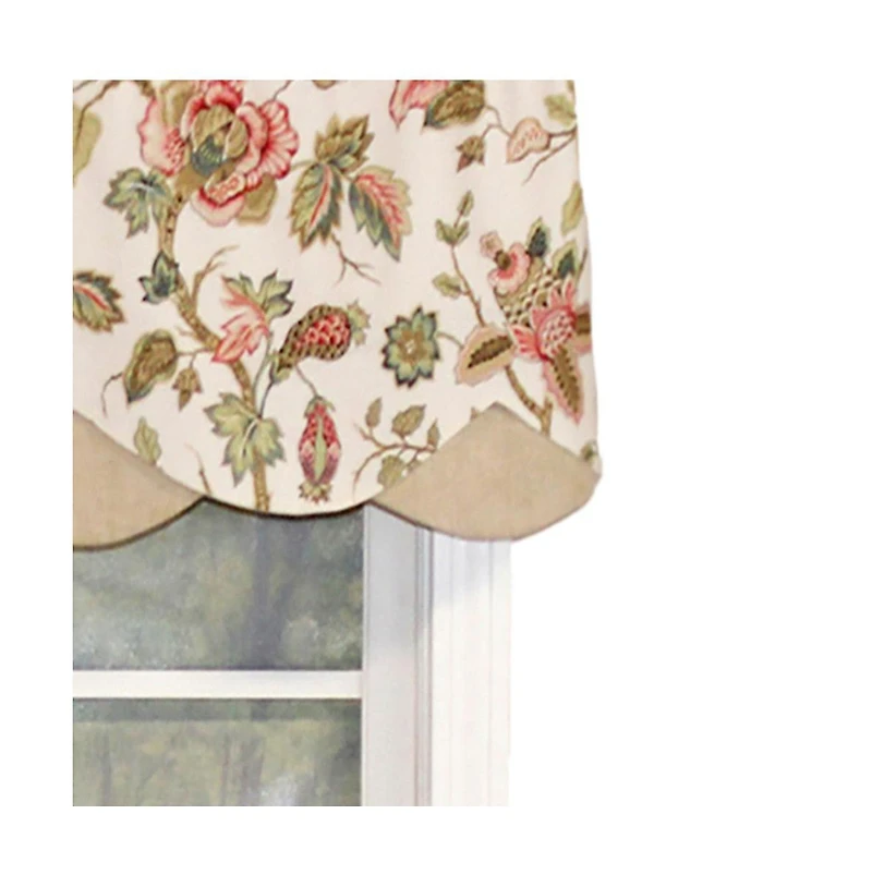 Rlf Home Gianna Petticoat Valance Red. 3"Rod Pocket, Contrast Bottom fabric. 50"W x 15"L