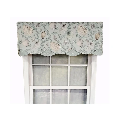 Rlf Home Luxurious Modern Design Classic Windamar Petticoat Style Window Valance 50" x 15" Coral