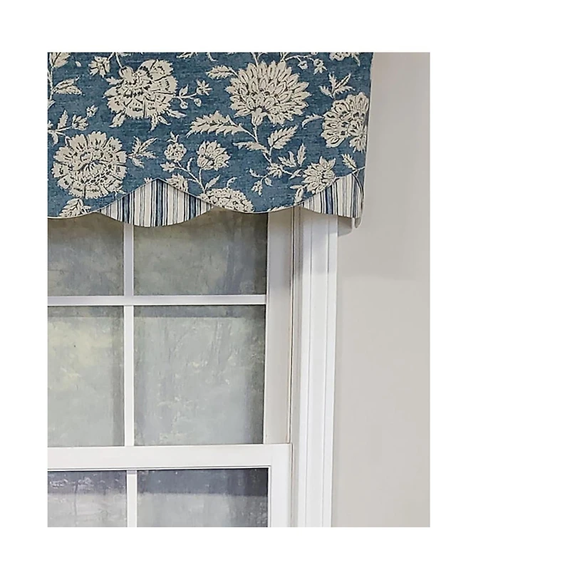 Rlf Home Luxurious Modern Design Classic Basanti Petticoat Style Window Valance 50" x 15" Pine