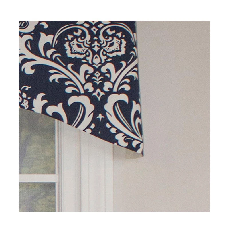 Ozbourne Cornice Syel 3" Rod Pocket Valance 50" x 17" Navy by Rlf Home